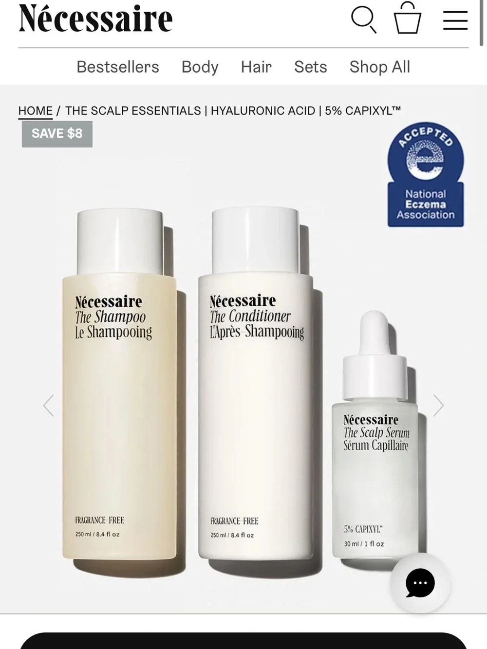 Necessaire Shampoo, Conditioner & Serum Set